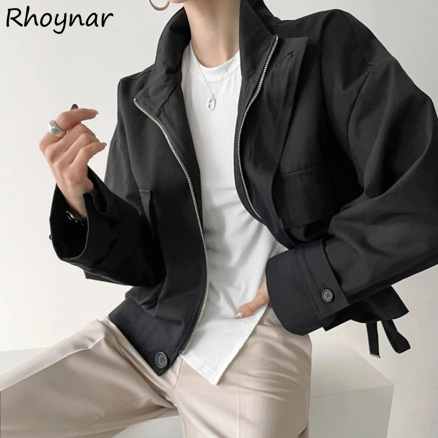 

Cargo Style Jackets Women Solid Autumn Coats Aesthetic All-match Outwear Streetwear Baggy Chic Harajuku Couples Vintage Newly