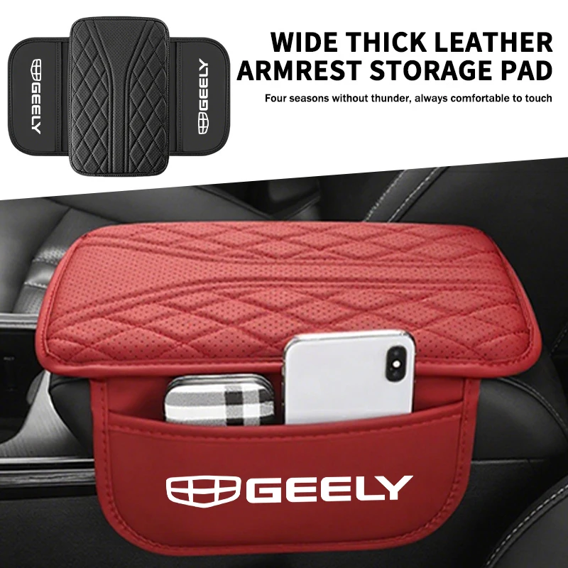 Leather Car Seat Center Console Armrest Mat Storage Bag For Geely Tugella GC9 X7 GX3 CK GC6 LC EC8 CK2 CK3 Geometry