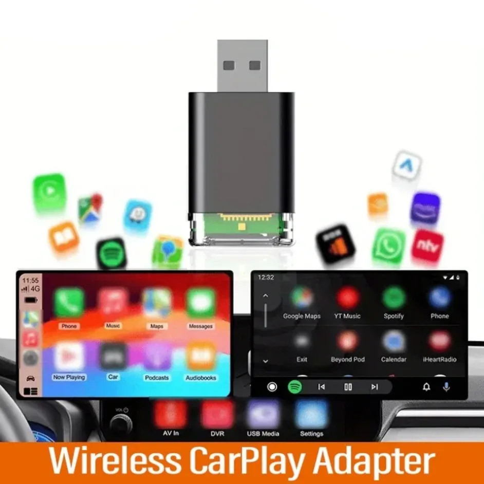 

Автоматический адаптер MUZISN 2-в-1 CarPlay и Android, совместимый со всеми моделями транспортных средств с ios 10 Android 11, подходящие версии