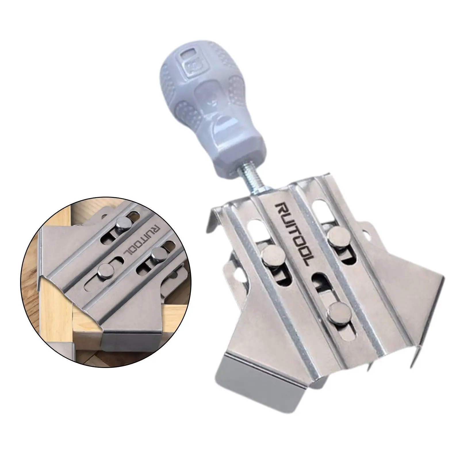 

Woodworking 90° Right Angle Clamp Frame Clamp Versatile Corner Clamp Stainless Steel for Photo Frame Corner Splicing Sturdy