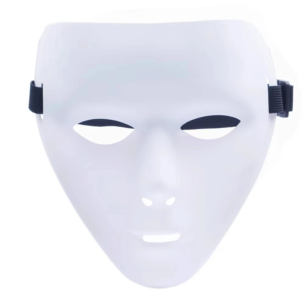 Halloween Pvc White Face Mask Hip-Hop Men's And Women's Dance Eyemasks Party Cosplay Costume Wedding Decoration Prop Hand-painte image 6