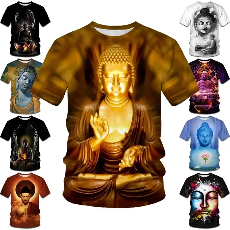 Fashion Casual Round Neck Short Sleeve New Summer Men /women T-shirt 3d Print Eligious Shakya Muni Buddha Face T Shirt