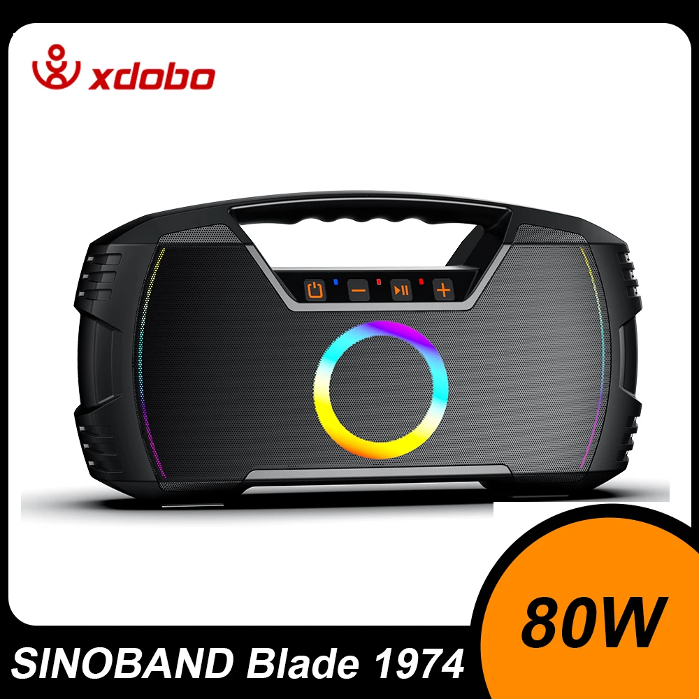 

Bluetooth-Колонка XDOBO SINOBAND Blade 1974, 80 Вт, глубокие басы с RGB-подсветкой, водонепроницаемый сабвуфер, Hi-Fi-система, Саундбар
