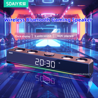 SOAIY SH18 Wireless Bluetooth RGB Gaming Speaker Stereo Subwoofer USB AUX TF PC Computer Sound Bar Game Soundbar