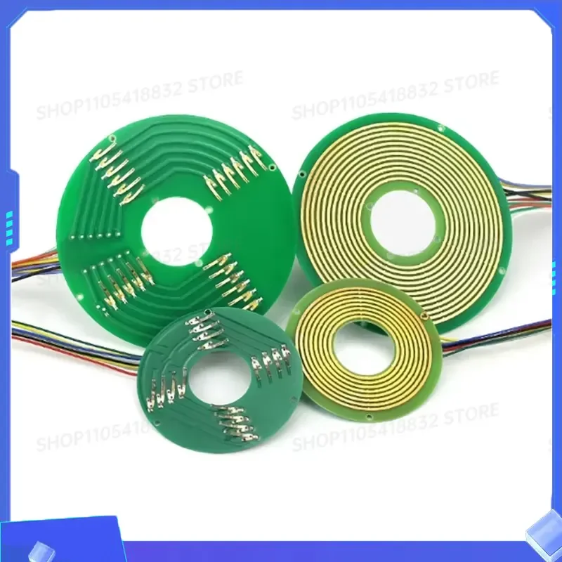 1Pcs New Inner Hole 12.7-50mm Disc Type Slip Ring 3-12 Wire Separate Ultra-Thin Collector PCB Conductive Slip Ring
