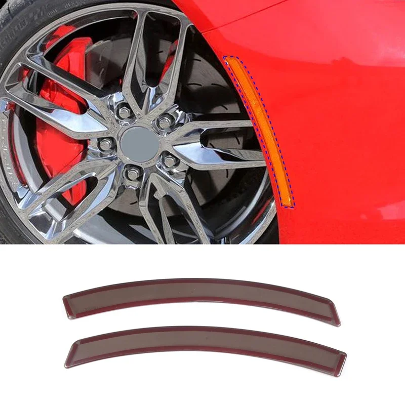 For 2014-2019 Chevrolet Corvette C7 Z06 ABS car front wheel rear wheel eyebrow reflective decorative strip sticker auto parts