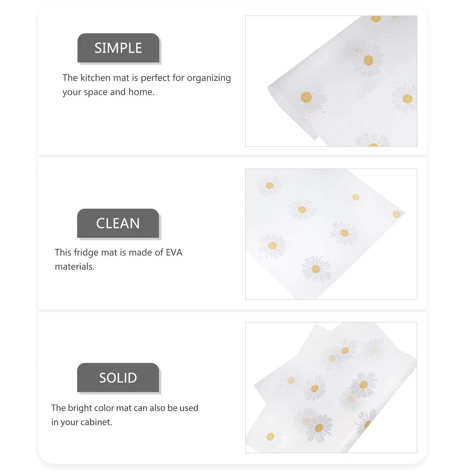 

4pcs Anti-slip Protective Pad Mats 45x29cm Eva Liners for Kitchen Fridge Shelves Cupboard Non-slip Washable Waterproof Storage