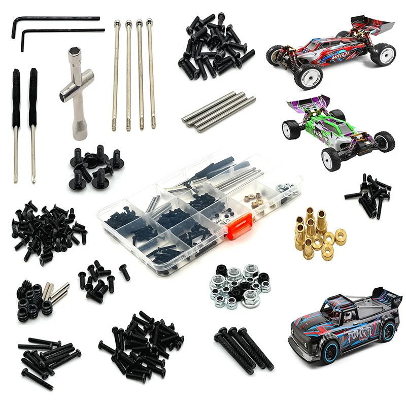 Original Car or Metal Upgrade Full Car Screw Tool Box For 1/10 104001 104002 104072 RC Car Parts