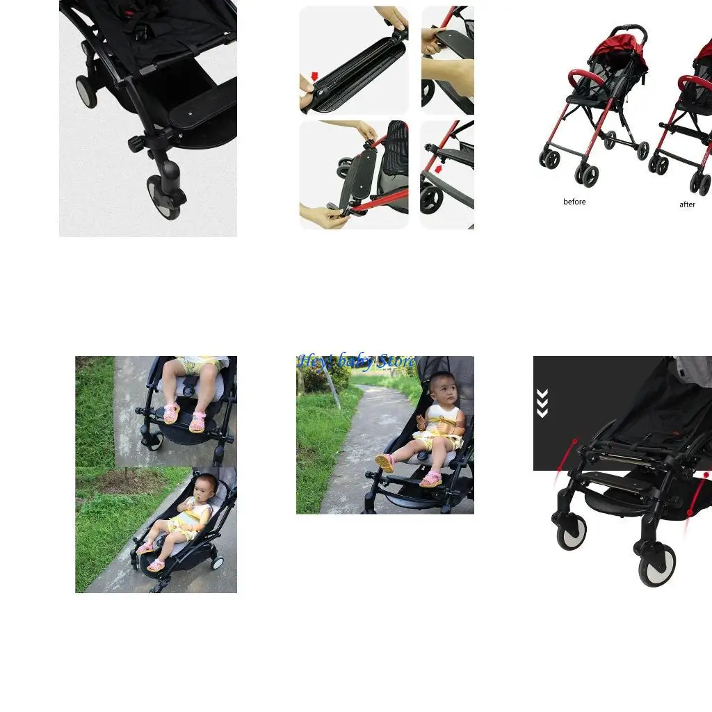 Q1FE Adjustable Stroller Footboard Pedal Cart Pedal Foot Rest Baby Footrest Stroller Accessories Infant Carriages Feet Pedal