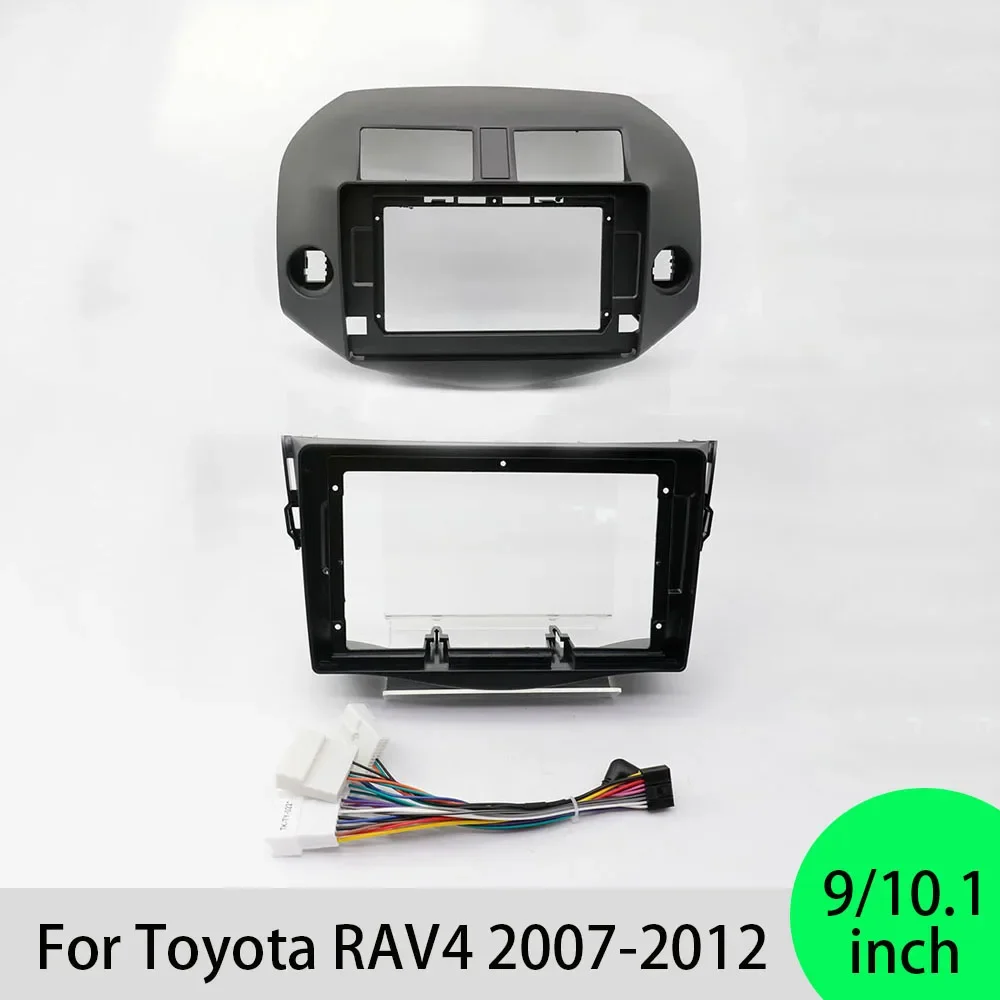 For Toyota RAV4 2007-2012 9/10.1 inch 2 Din Car DVD Frame Audio Fitting Adaptor Dash Trim Kits Facia Panel Double Radio Player