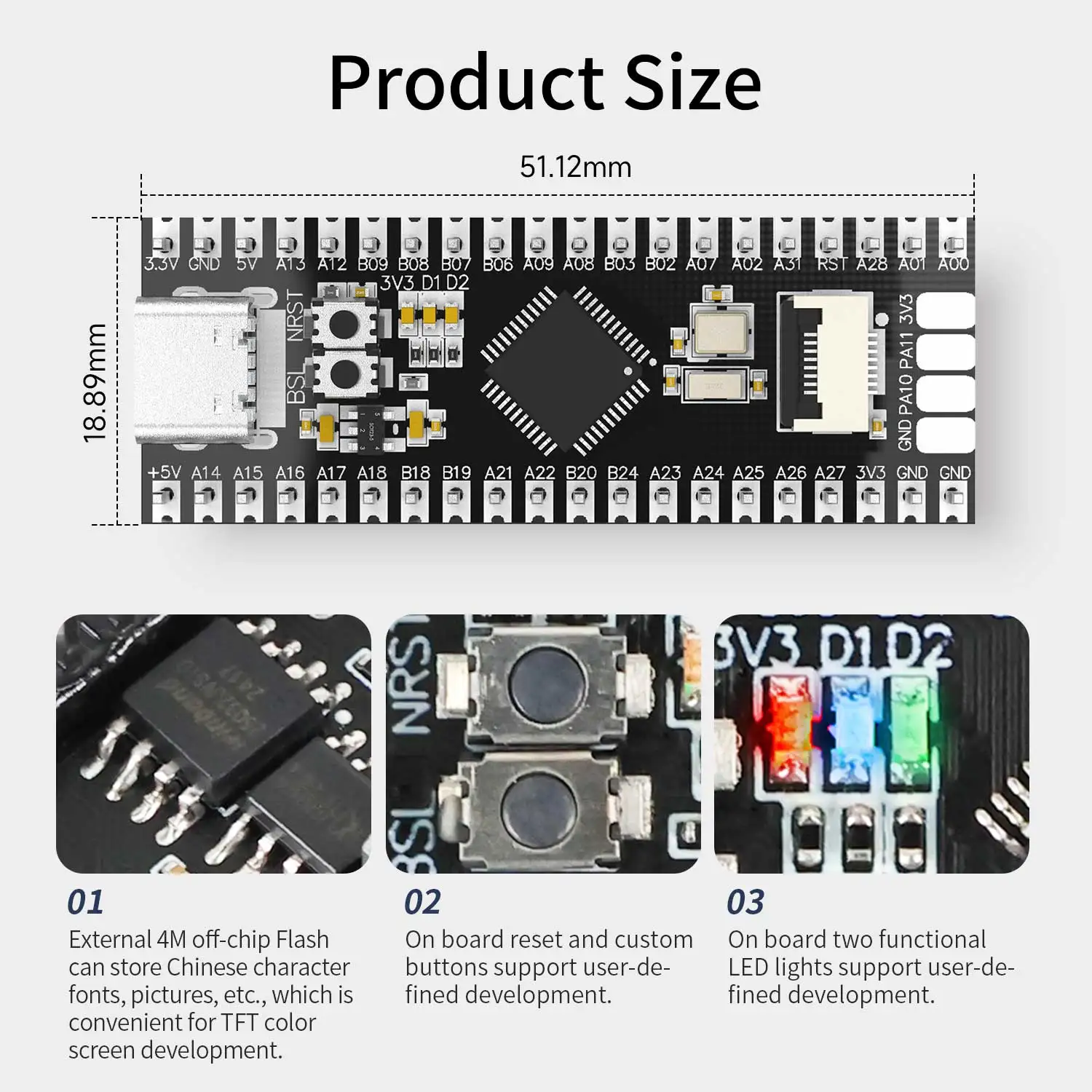 MSPM0G3507 Core Development Board Module Builtin 128K Flash Memory Support Multiple Standard I/O Interface for Smart Car DIY Kit