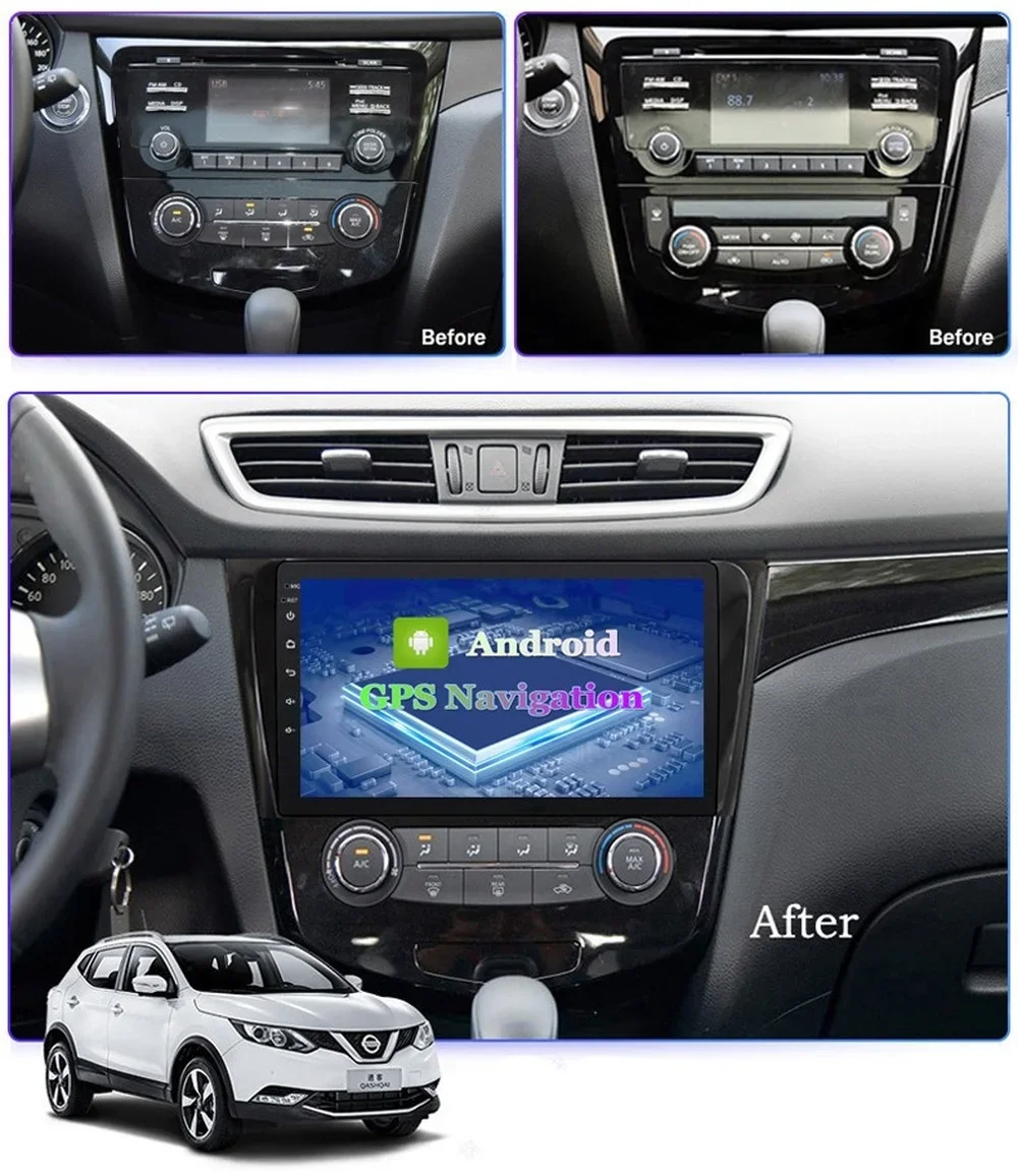 6G+128G Android Car GPS Navigation For NISSAN QASHQAI 2013-2016 Auto Radio Stereo With Mirror Link Wifi 4G AHD DSP CARPLAY