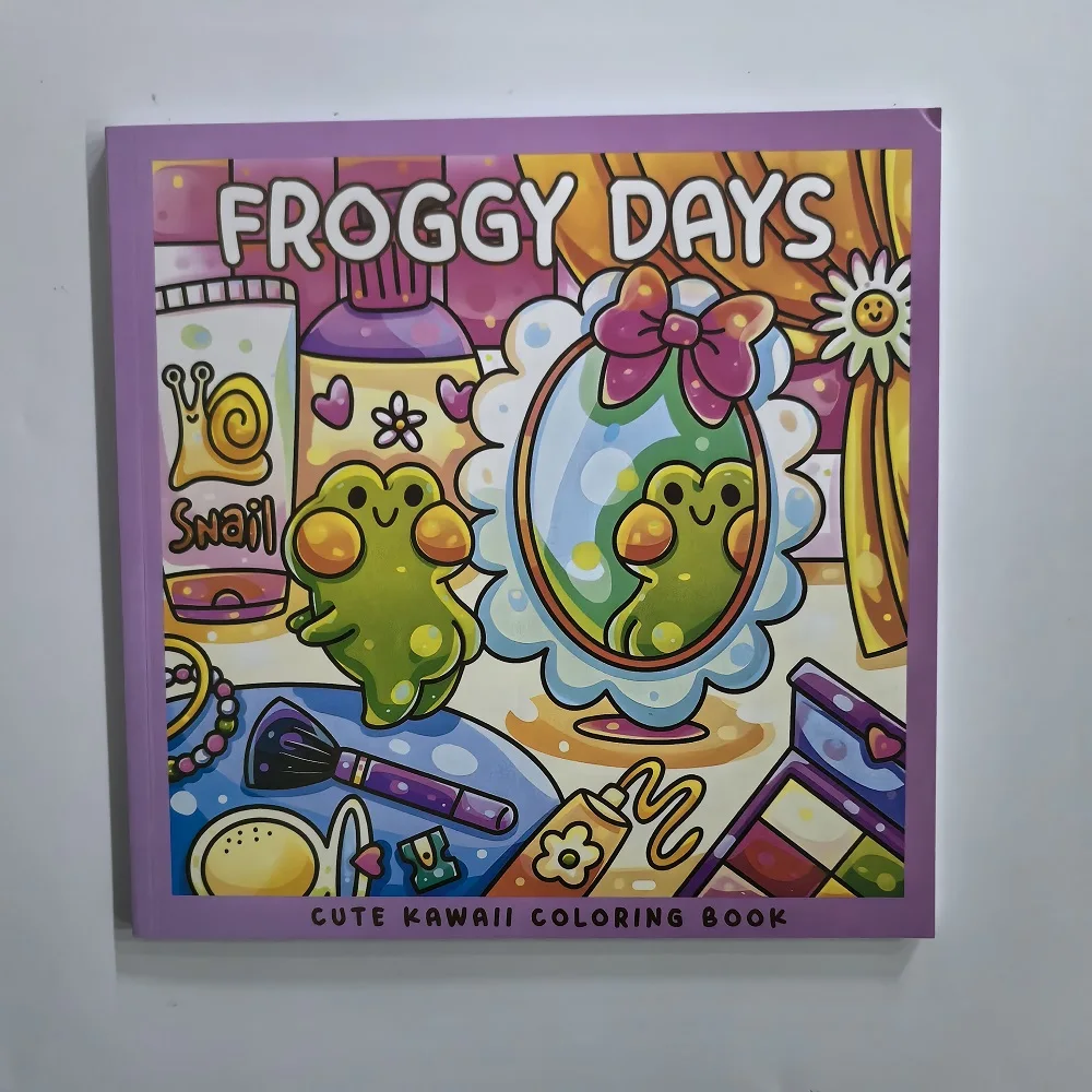 Froggy Days A Kawaii Frog Coloring Book Adorable Frog Adventures in Relaxing Coloring for All Ages Stress Relief and Creativity