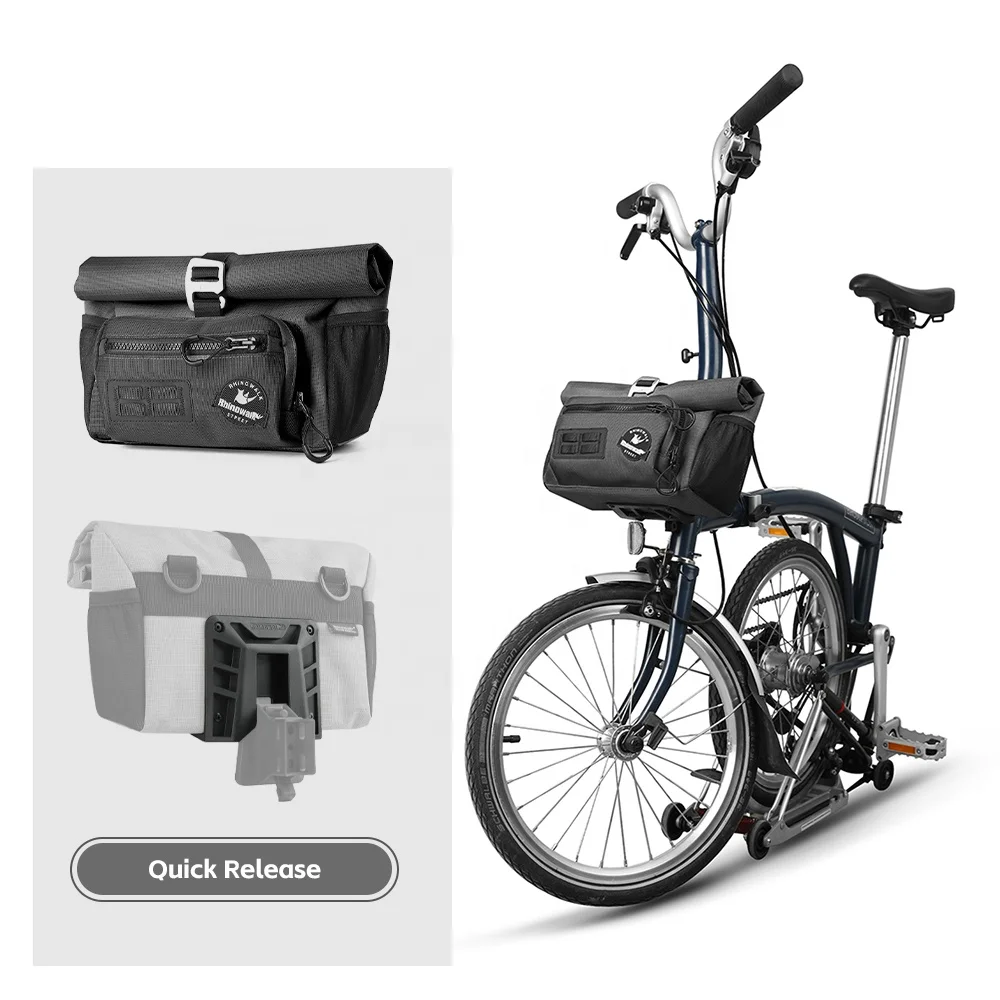 

Rhinowalk COSMOPOLIS 4L Compact Urban Bike Handlebar Bag Durable Nylon Bicycle Front Storage for Commuting Cycling