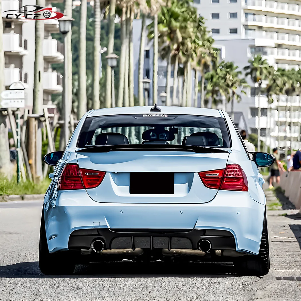 MP Style Rear Bumper Diffuser For BMW 3 Series E90 E91 320i 320d 325d 330d 335i 2005-2012 4-Door M-Sport Bodykits Tuning Black