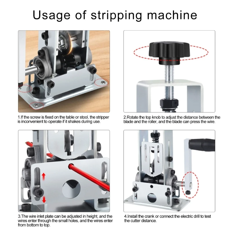 Máquina peladora cables Manual, máquina peladora cables 1-21mm para chatarra, manivela, taladro, pelado cables