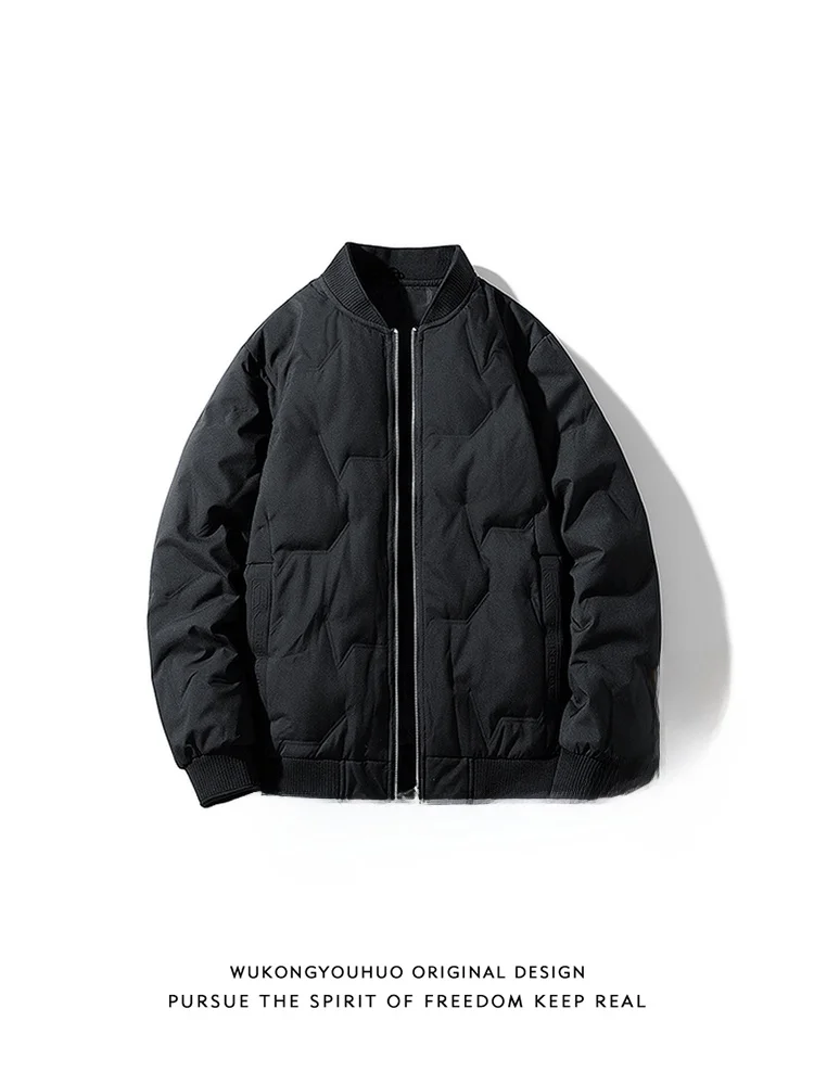 

Warmth And Sle: Men's And Women's Loose Fit Du down Baseball Jaet 90% White Du Feather Padded Coat Youth Casual Wear