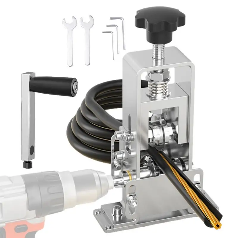 Portable Manual Wire Stripping Machine  Drill Powered Copper Wire Peeler Machine 1-21mm Cable Stripper Tool With Hand Crank