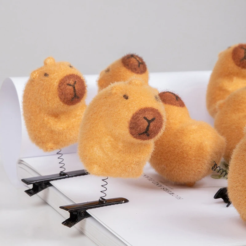 5pcs Cute Cartoon Capybara Spring Hair Clip Kawaii Funny Capybara Hair Accessories DIY Hair Styling Tool Children Headwear