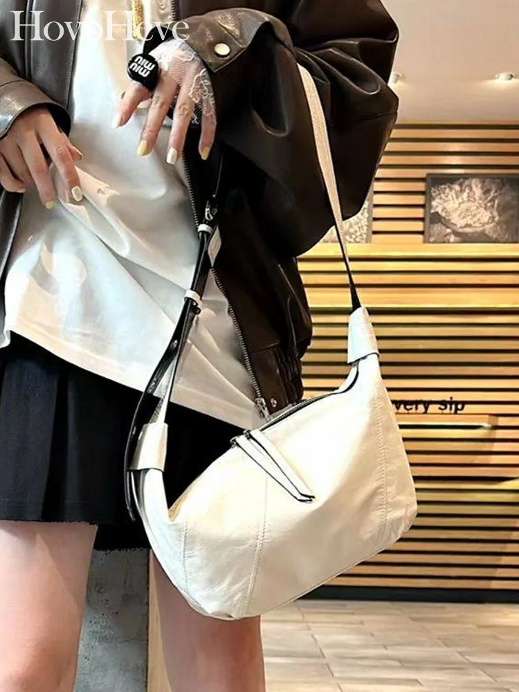 

Повседневная модная женская сумка из масляного воска из воловьей кожи, винтажная сумка через плечо под мышками, однотонная женская универсальная сумка на одно плечо