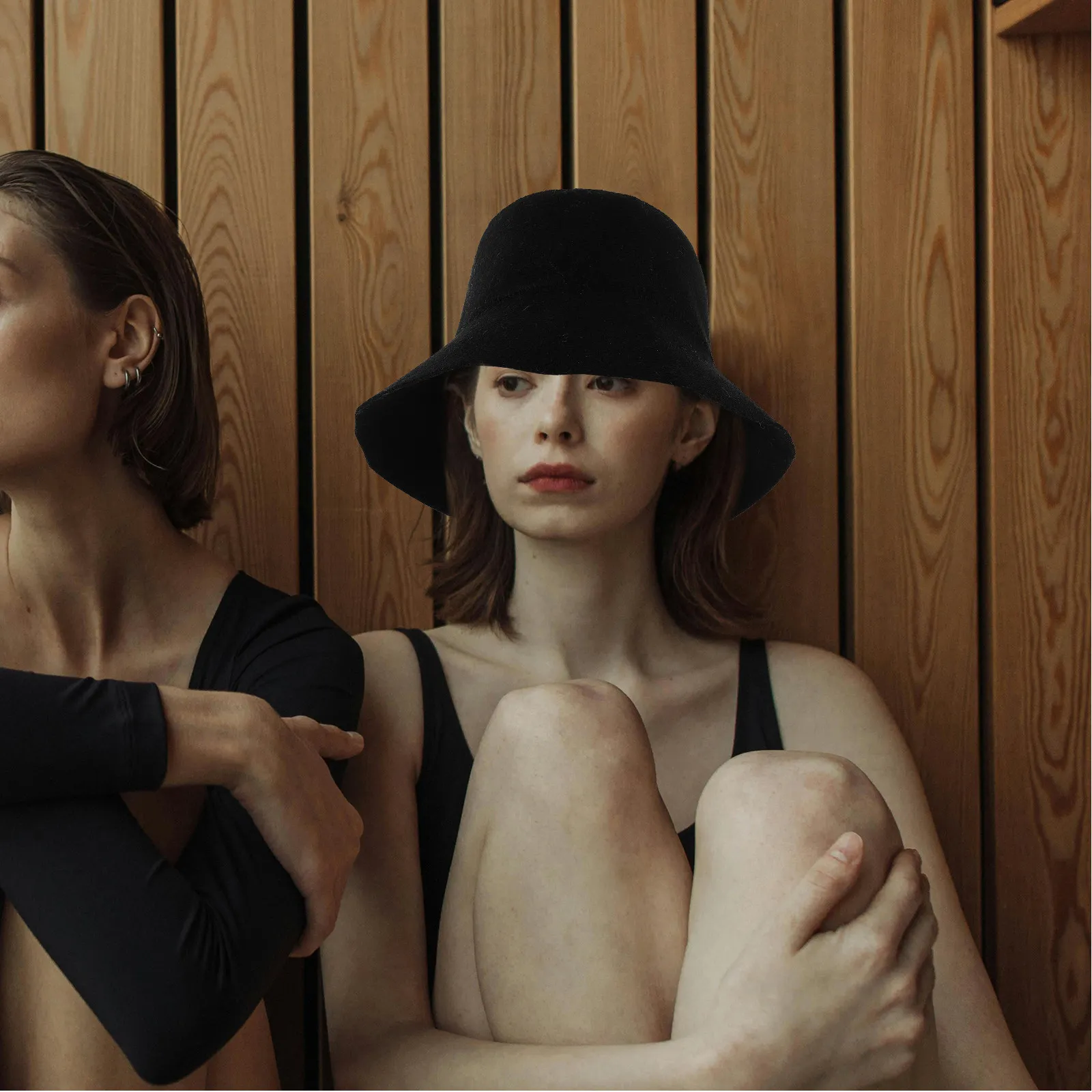 

2Pcs Felt Sauna Hat Fisherman Style Breathable Heat Insulating Sauna Cap for Men Women Steam Room Bath Spa Vaporarium