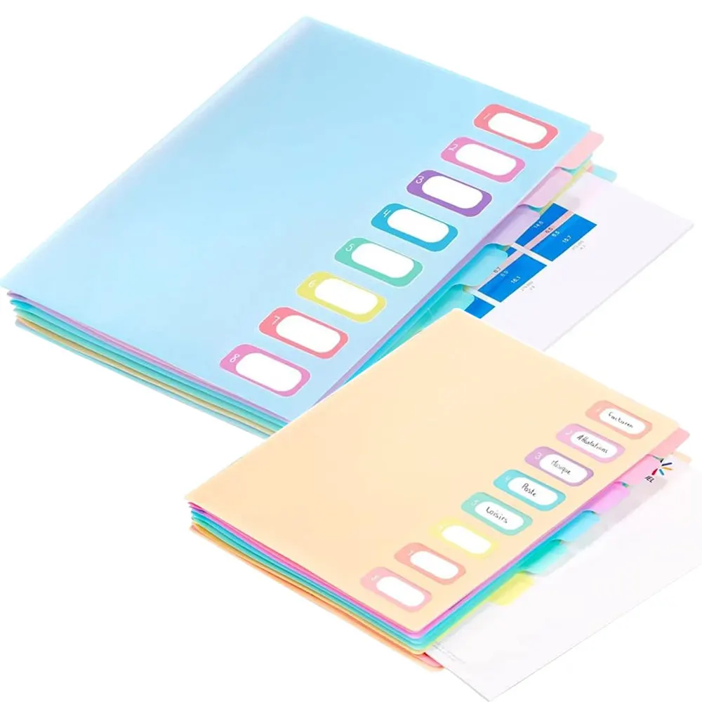 

1 портативная расширяющаяся папка с 8 отделениями и эластичными ремнями, подходящая для офиса или домашнего использования.