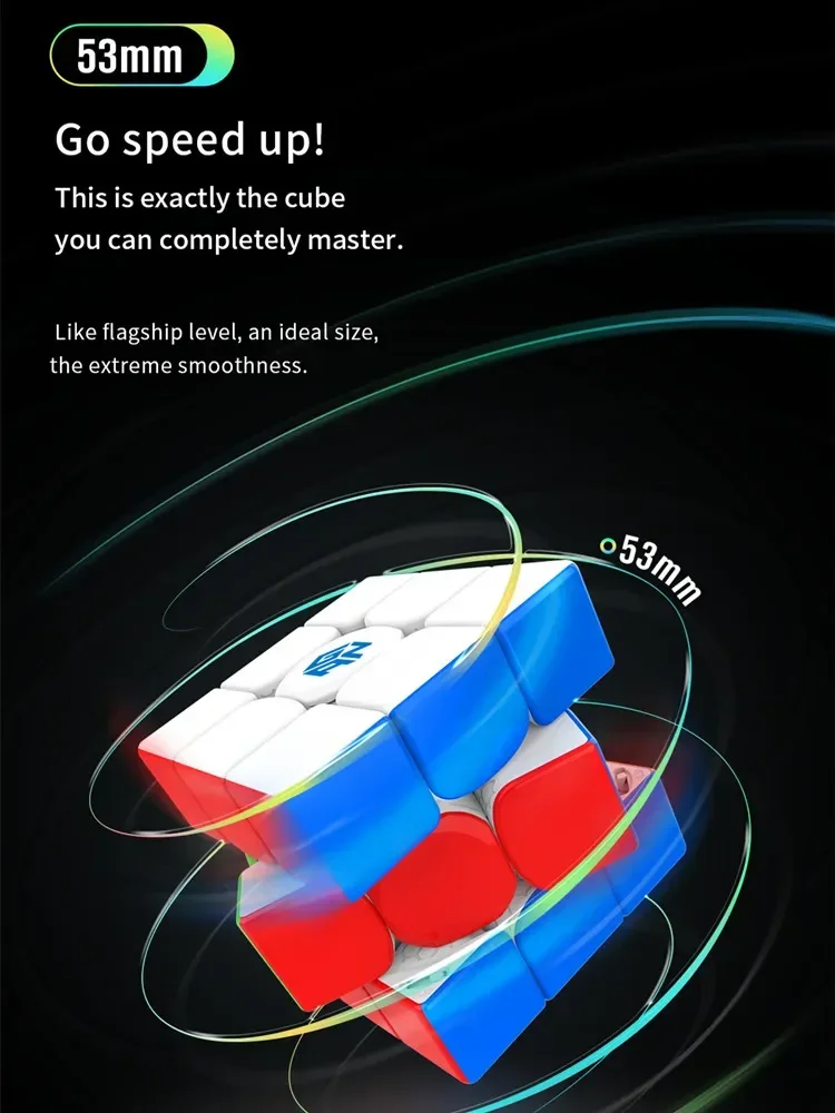 GAN 미니 M 프로 UV GAN 3x3x3 마그네틱 스피드 큐브 스티커리스 3x3 스피드큐브 전문가용 매직 큐브 퍼즐 장난감 어린이용