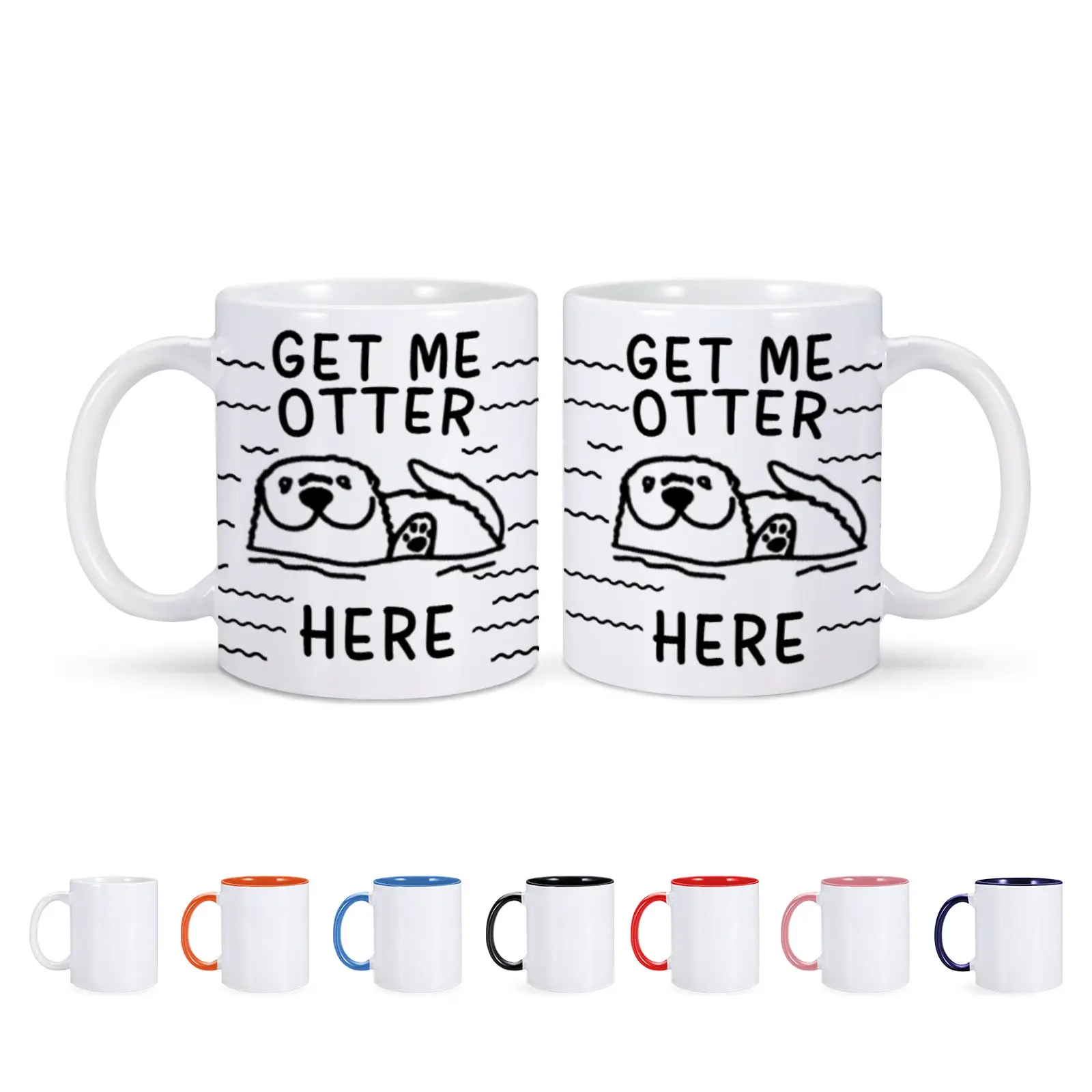 Funny Coffee Mug 11 oz Ceramics Mugs Get Me Otter Here Personalized Water Milk Cup for Bestie Friend Coworker Coffeeware Teaware