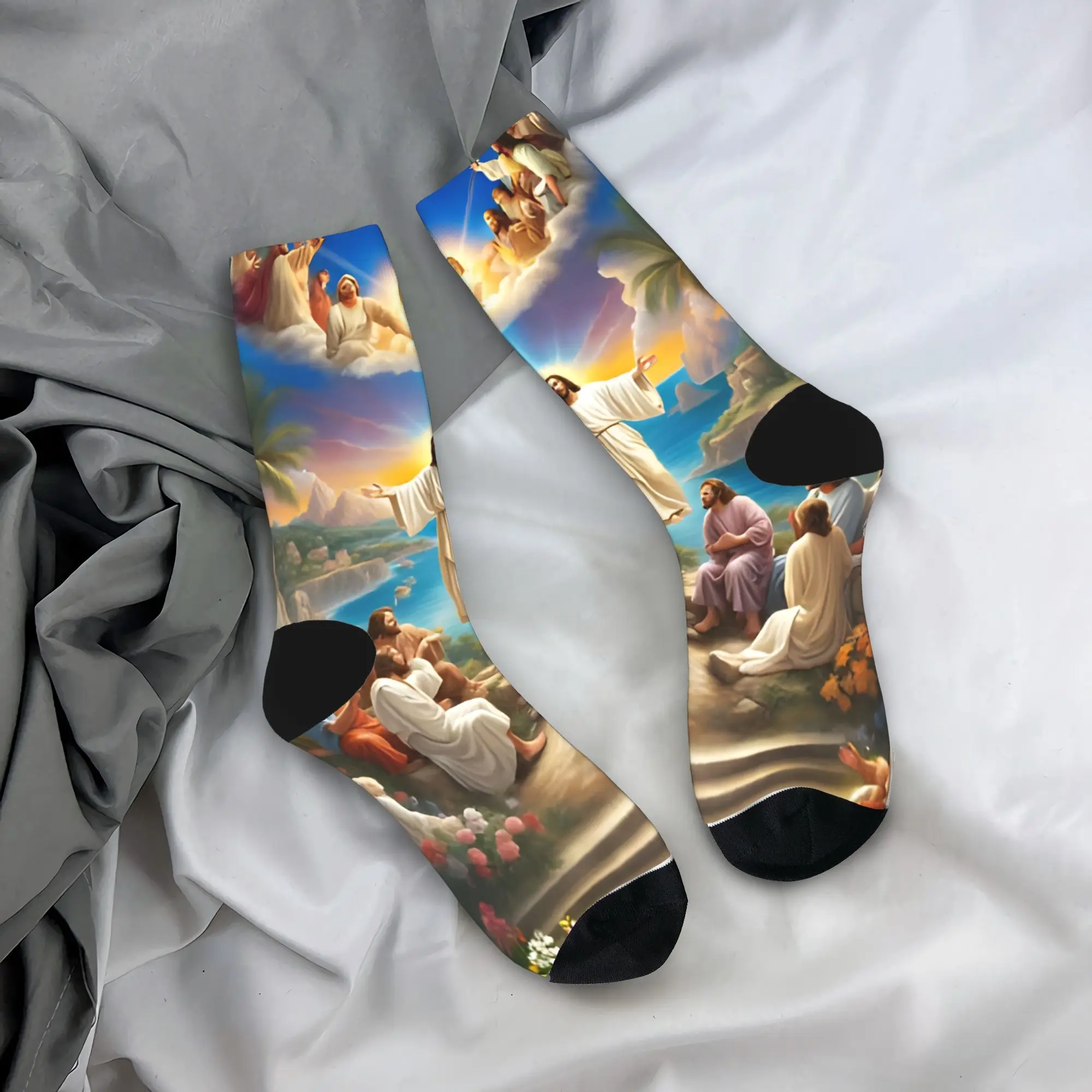 

Jesus Holy Art Socks Spring Stockings Gothic Men High Quality Socks Graphic Outdoor Sports Anti-Slip Socks