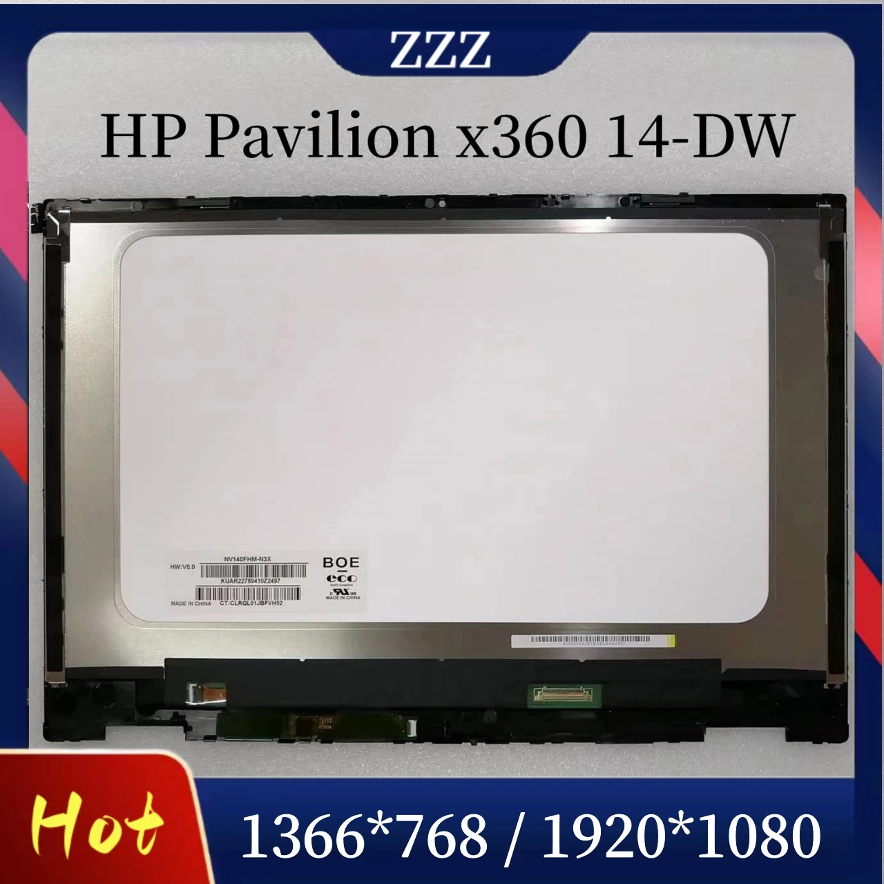 

For HP Pavilion x360 14-DH 14-DW 14M-DW Laptop Touch Screen Digitizer LCD Display Assembly Replacement TPN-I137 TPN-W139