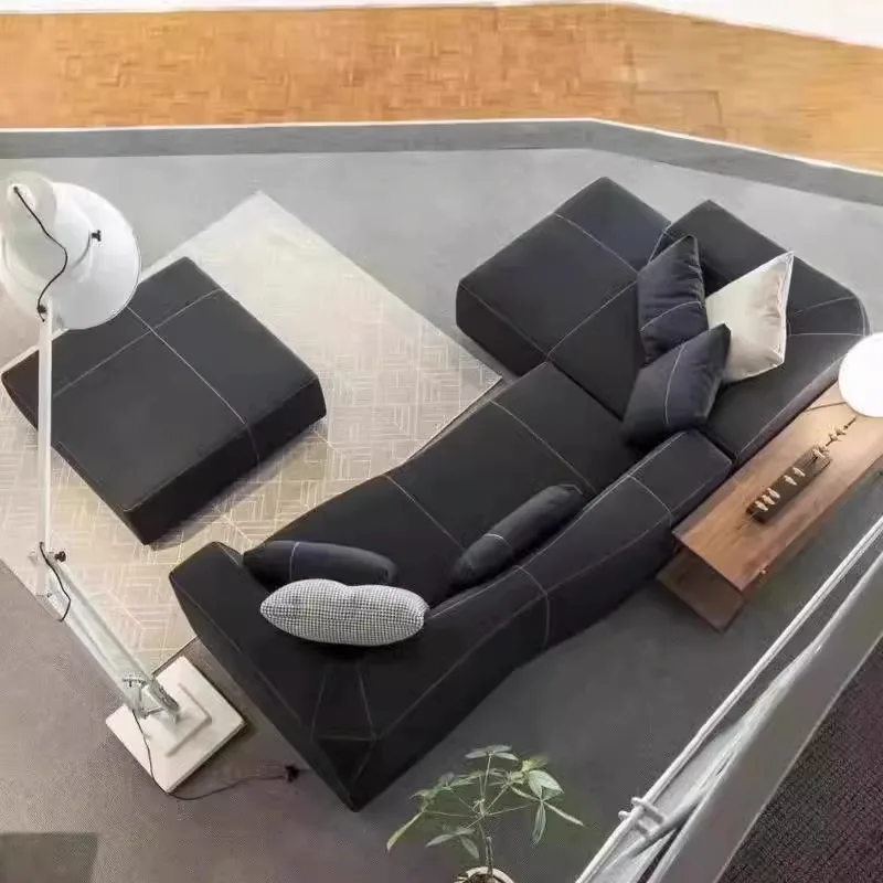 Italian minimalist module corner free combination bending curve sofa high-end large apartment designer 2025 new
