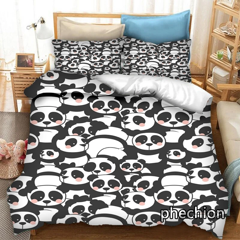 

phechion Cartoon Panda 3D Print Bedding Set Duvet Covers Pillowcases One Piece Comforter Bedding Sets Bedclothes Bed K514