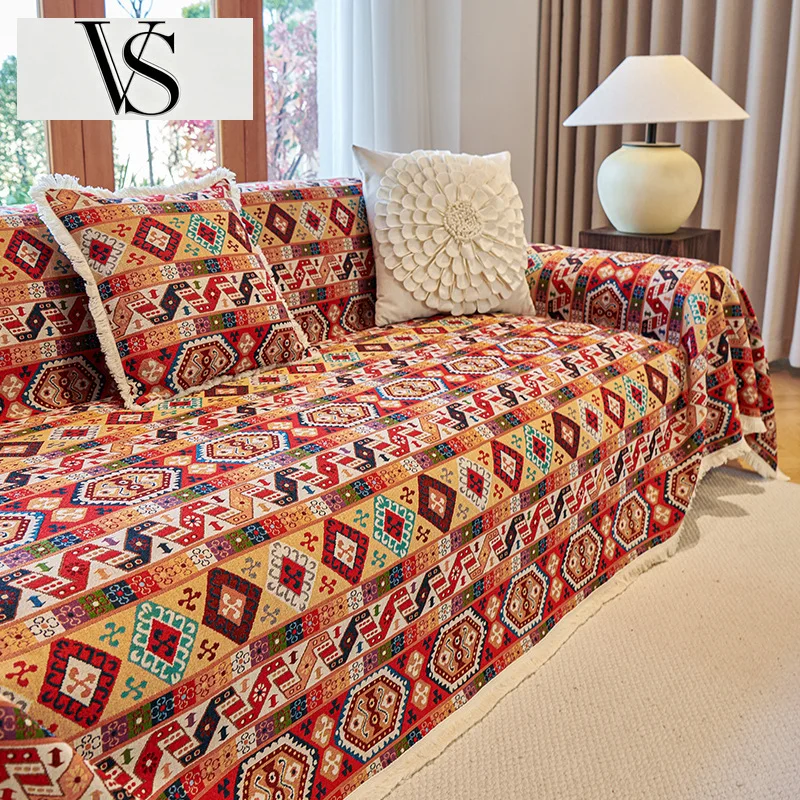 Sofa Season Cover All Universal Scratch Cat Resistant Sofa Protector Blanket Grade High Oil Painting Floral Jacquard