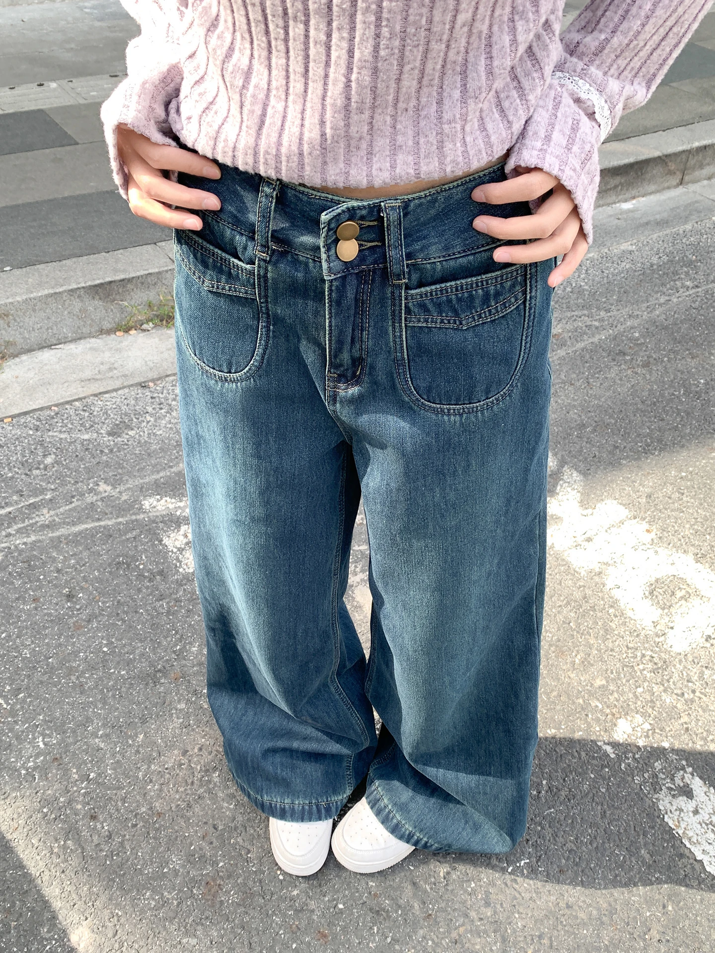 

Корейские женские джинсы с высокой талией, утепленные, прямые, широкие, длинные брюки, зимние, новые, повседневные, удобные