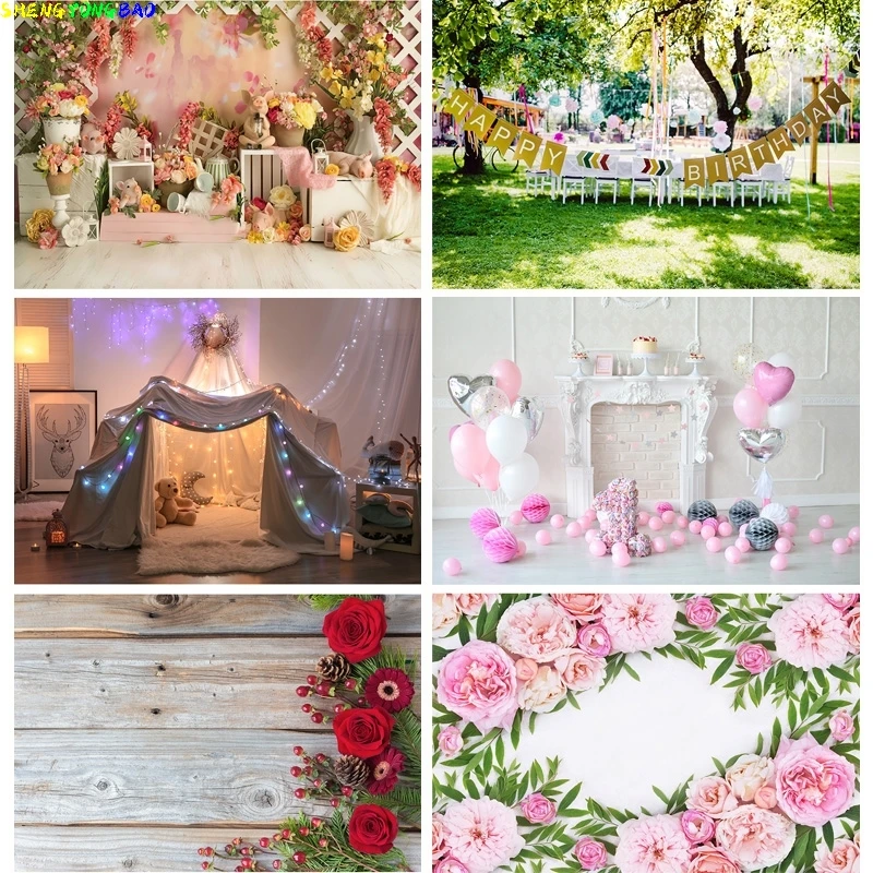 

Vinyl Custom Photography Backdrops Props Flower Board Landscape Children's Birthday Photo Studio Background ZHDT-02