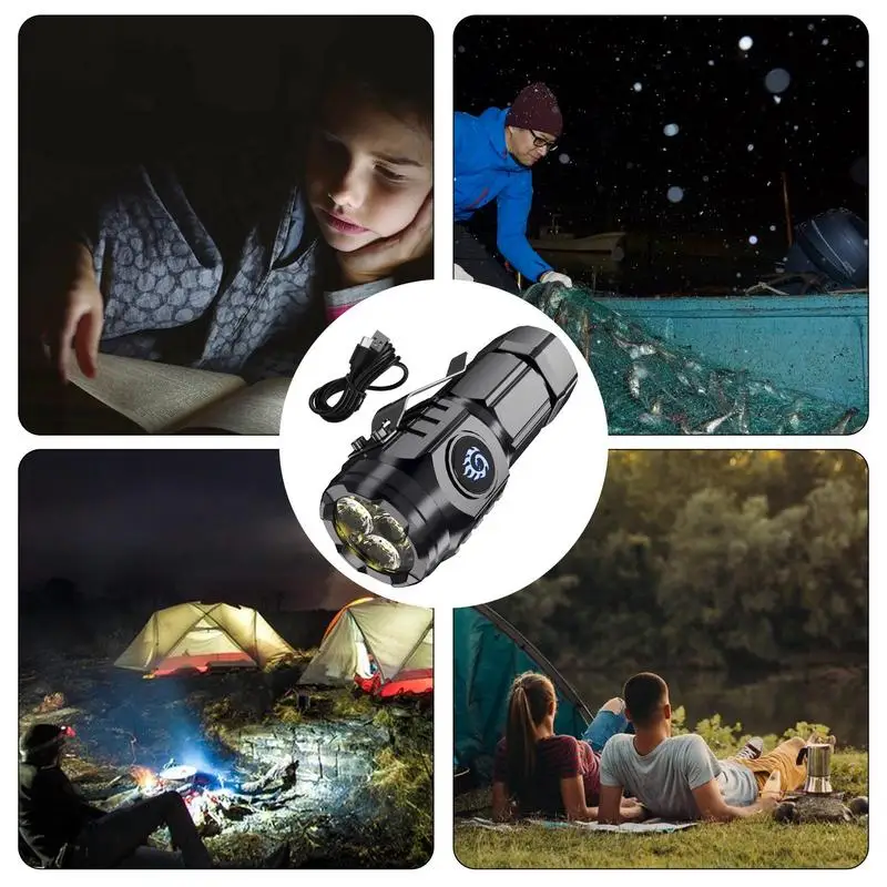 USB Rechargeable LED Flashlights High Lumens Super Bright TacticalHandheld Flash Light With 5 Modes For Outdoor Camping Hiking