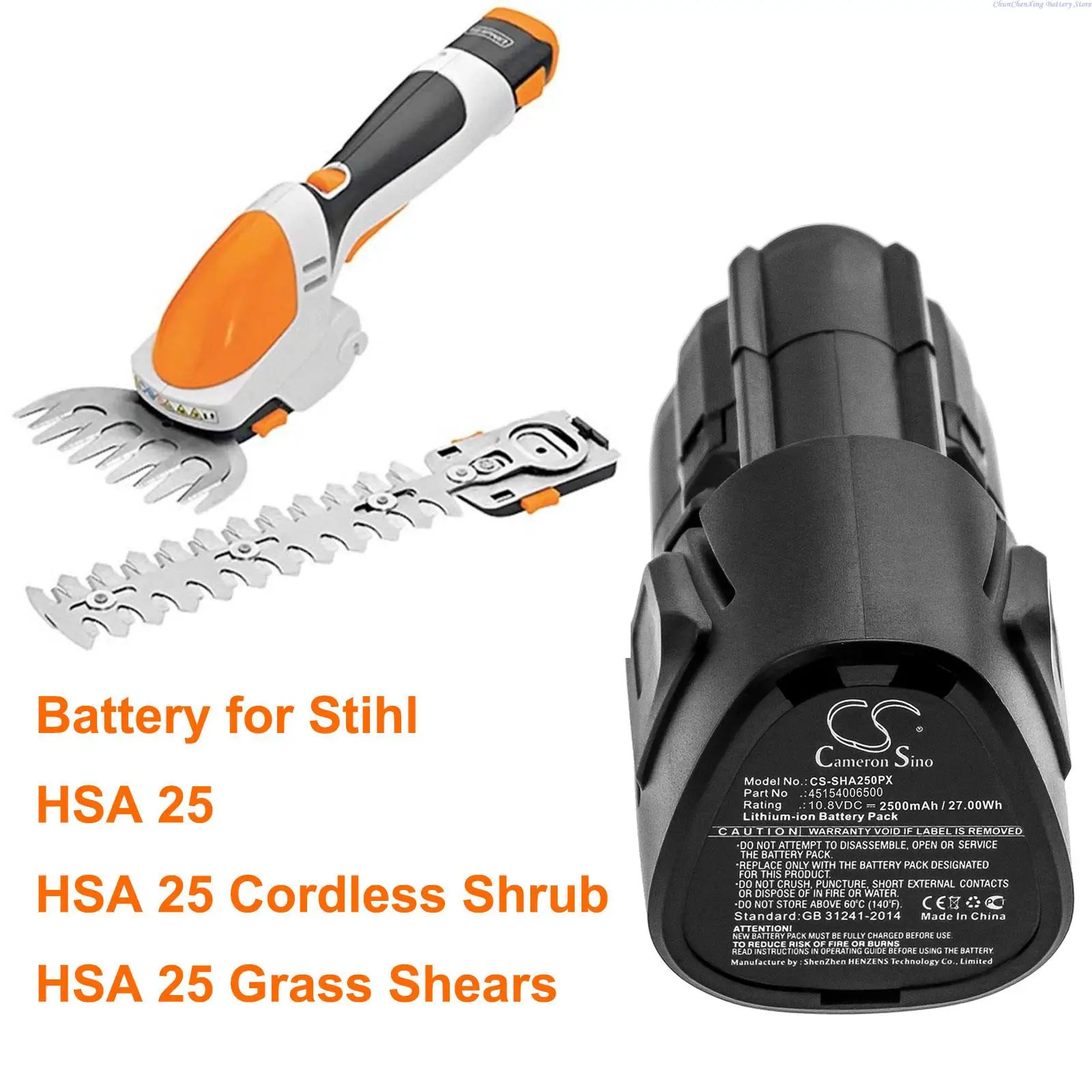 OrangeYu 1500mAh/2500mAh Gardening Tools Battery for Stihl HSA 25, HSA 25 Cordless Shrub, HSA 25 Grass Shears, Stihl HSA25