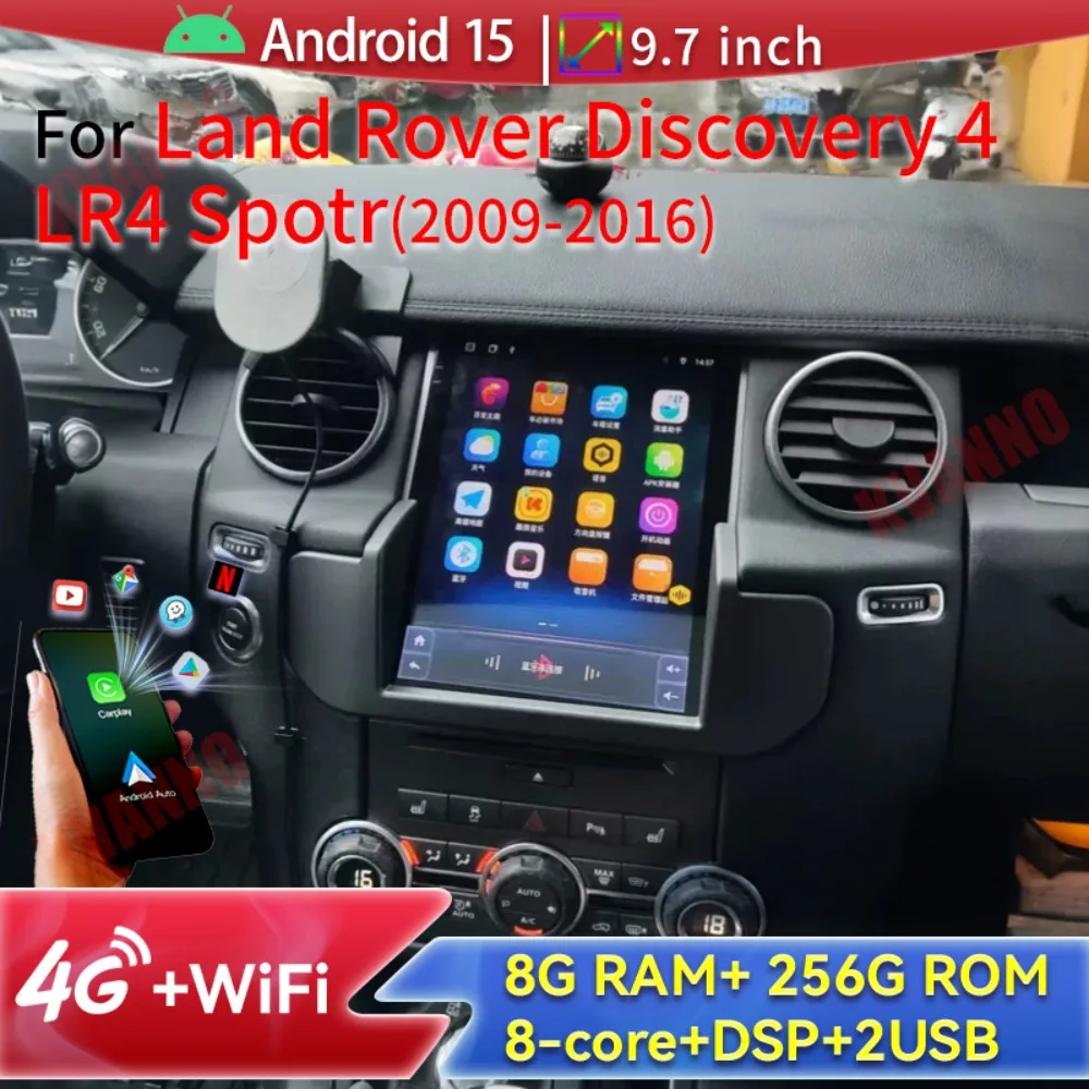 

Car Radio Wireless Carplay Android15 Auto For Land Rover Discovery 4 LR4 Spotr 2009-2016 Multimedia Player GPS Navigation DSP 4G