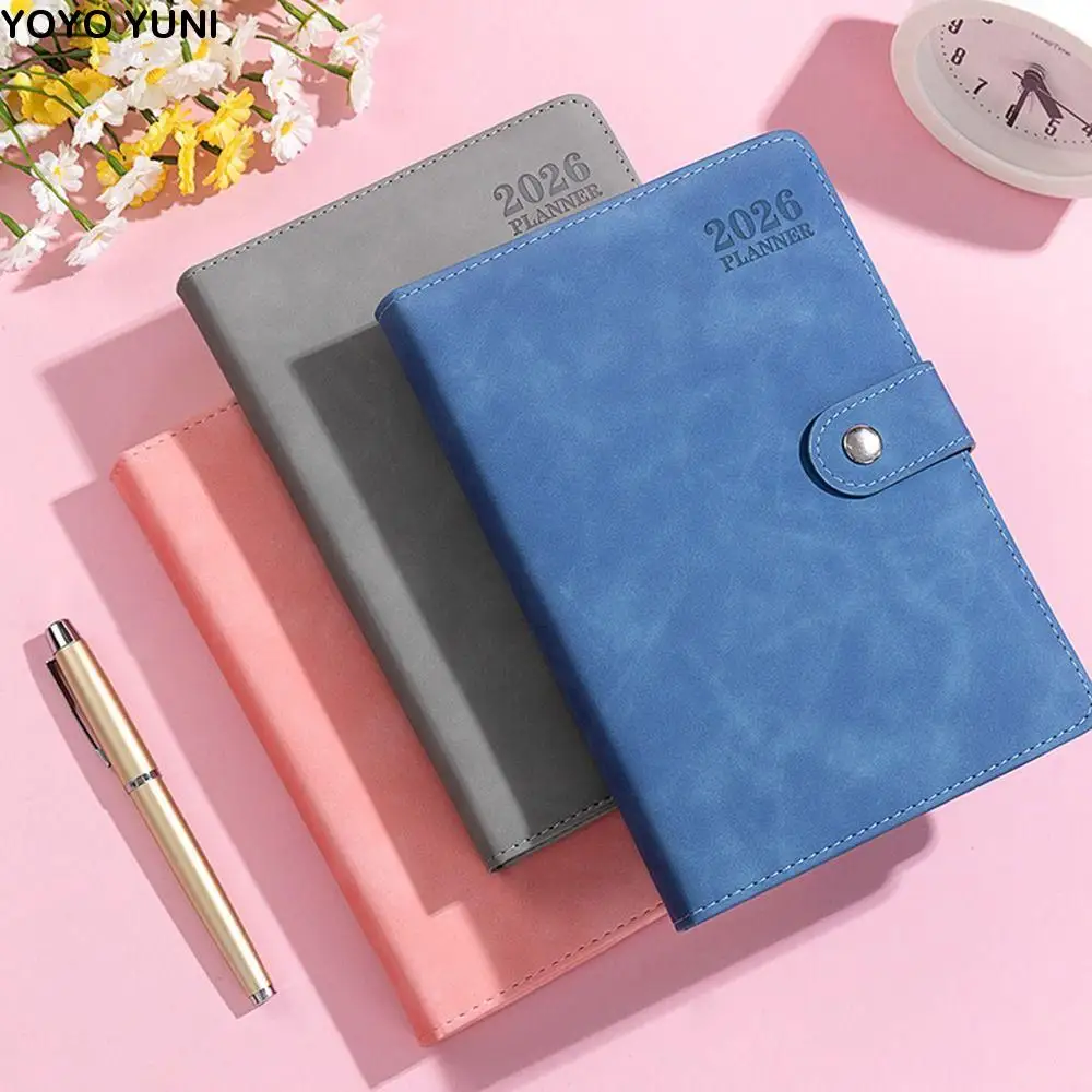 

English 2026 Schedule Planner Notepad 12 Months Wear-resistant 365 Days Efficiency Notebook Simple Portable