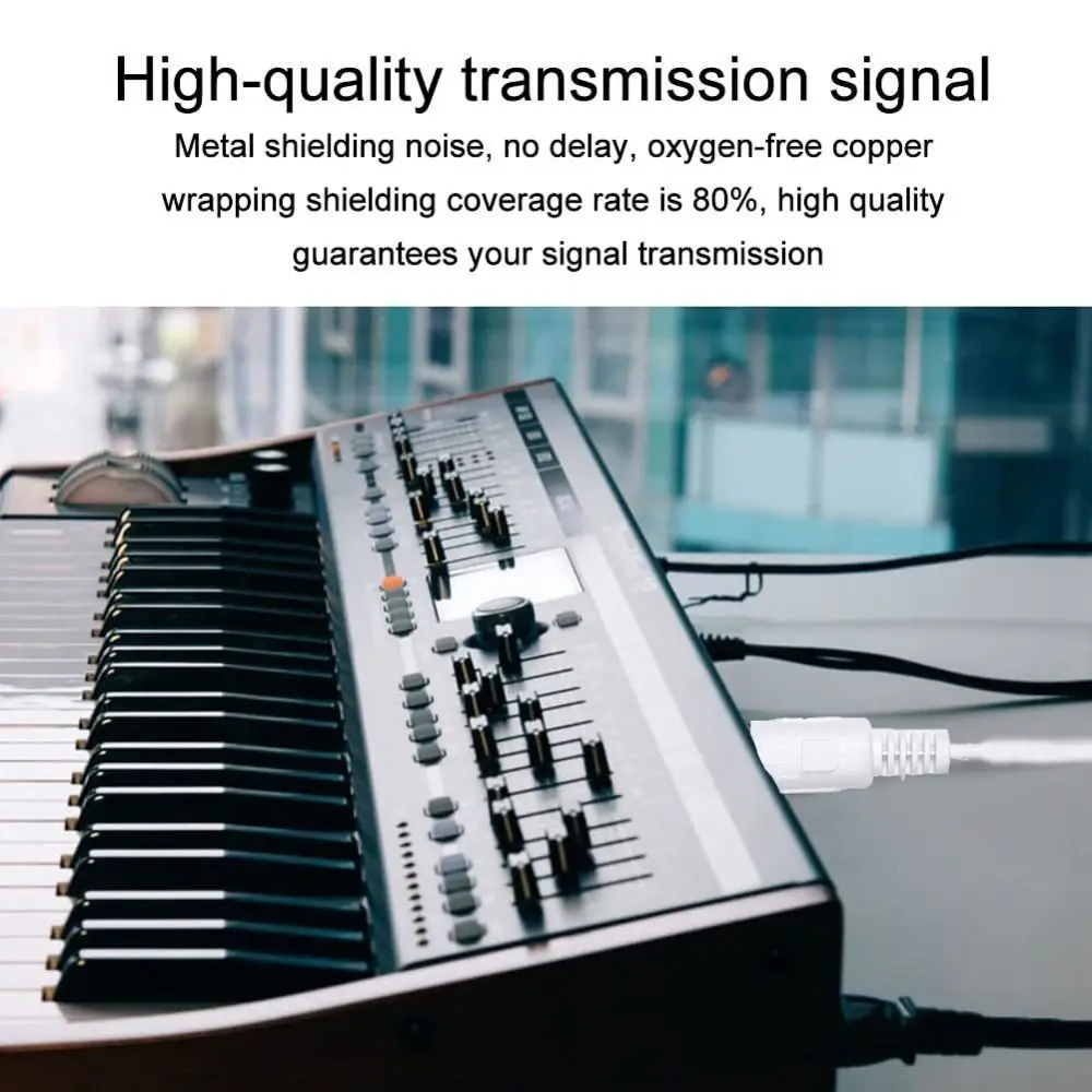 

Male To Male MIDI Cable Copper Multiple Lengths Audio Extension Cord 5-Pin DIN Plug Music Gear MIDI Extension Cable