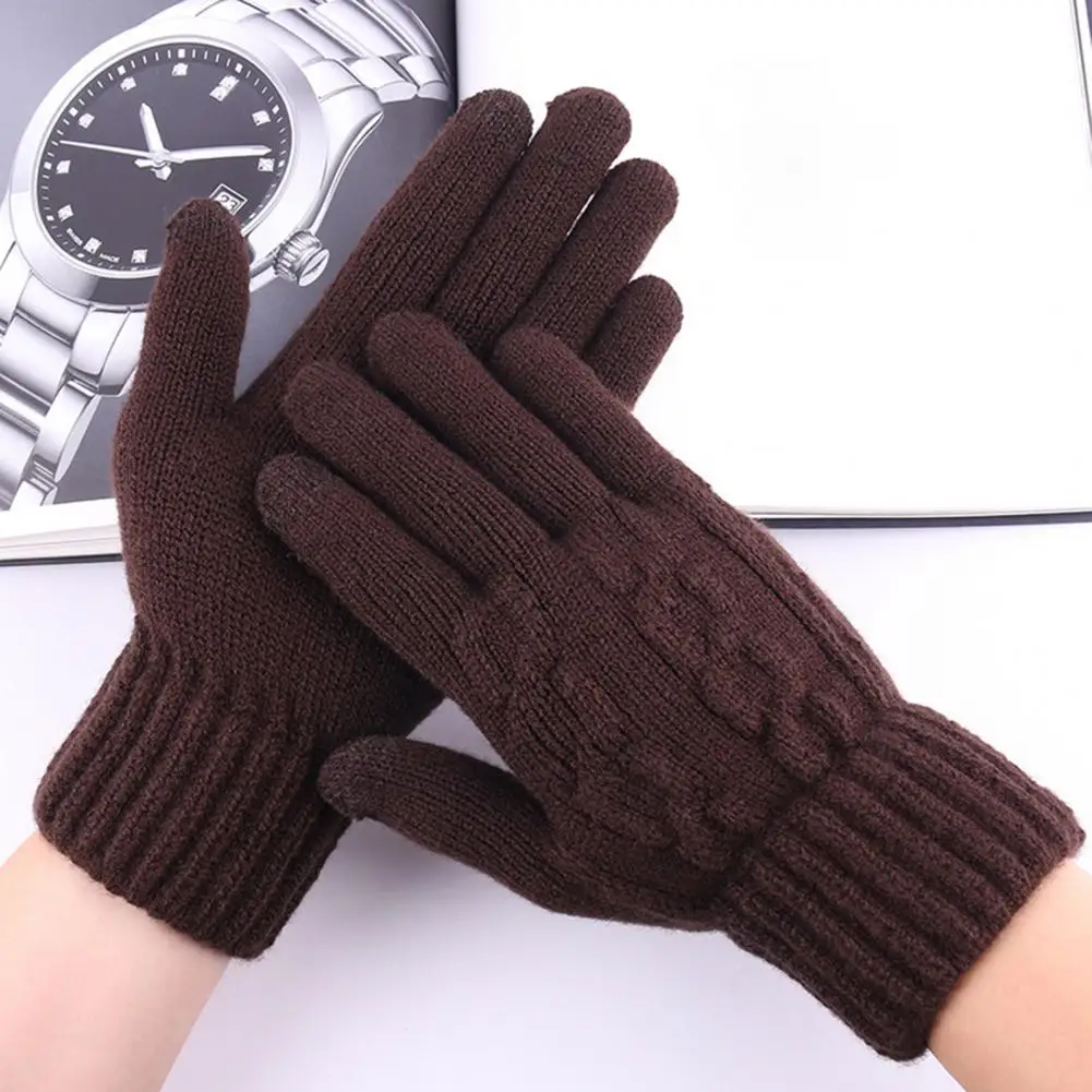 1 Pair Unisex Winter Gloves Five Finger Heat Retention Mittens Anti slip Soft Cold proof Cycling Riding Gloves