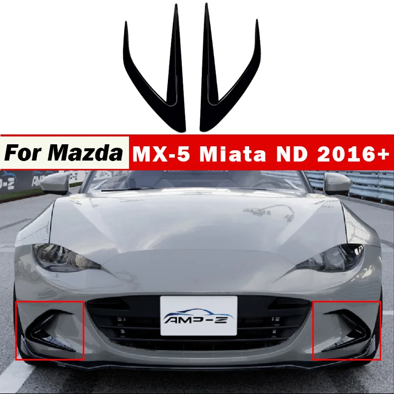 

Car Front Side Rear Bumper Cover Wind Knife for Mazda MX-5 Miata ND 2016+ Fog Lamp Decoration Trim Blade Light Protector Bodykit