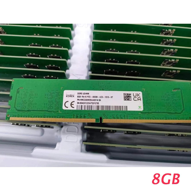 1 Pcs 2 PCS For SK Hynix 8G PC RAM 1RX16 PC5-5600B-UC0 Desktop HMCG66AGBUA084N DDR5 UDIMM 8GB Internal Memory