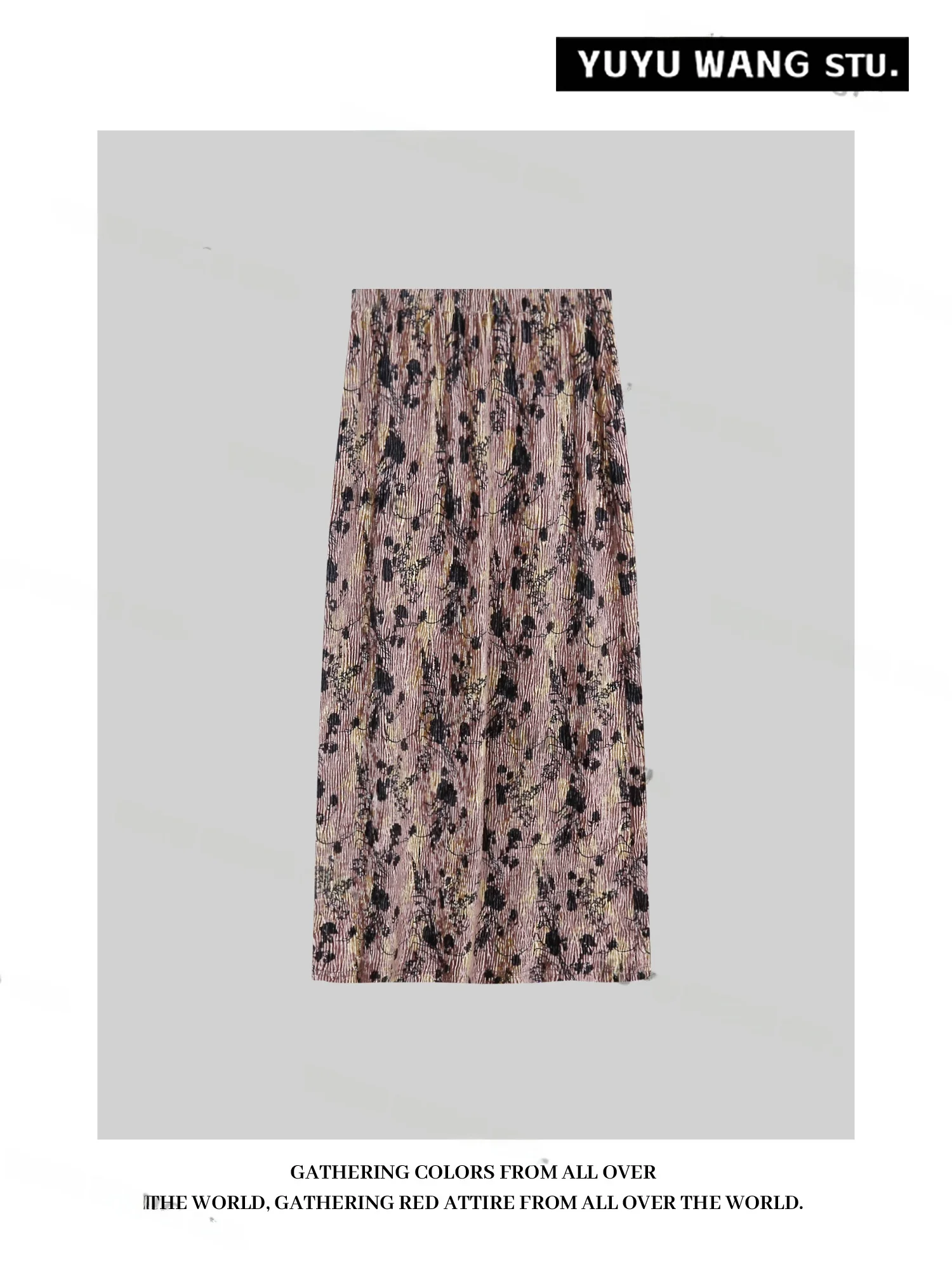 

Женская юбка А-силуэта с высокой талией, свободная, с цветочным принтом, на резинке, осенняя новинка, широкая, расклешенная, повседневная, из льняной ткани