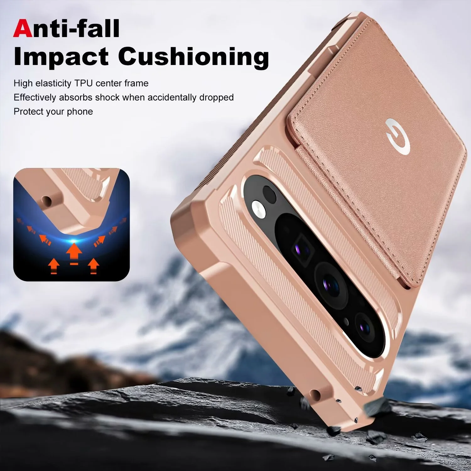 High-end lederen flip-vouw portemonnee telefoonhoesje voor Google Pixel 10 9 Pro XL 10A 9A 8A 7A 8 7 met kaarthouder slot anti-drop cover - afbeelding 1