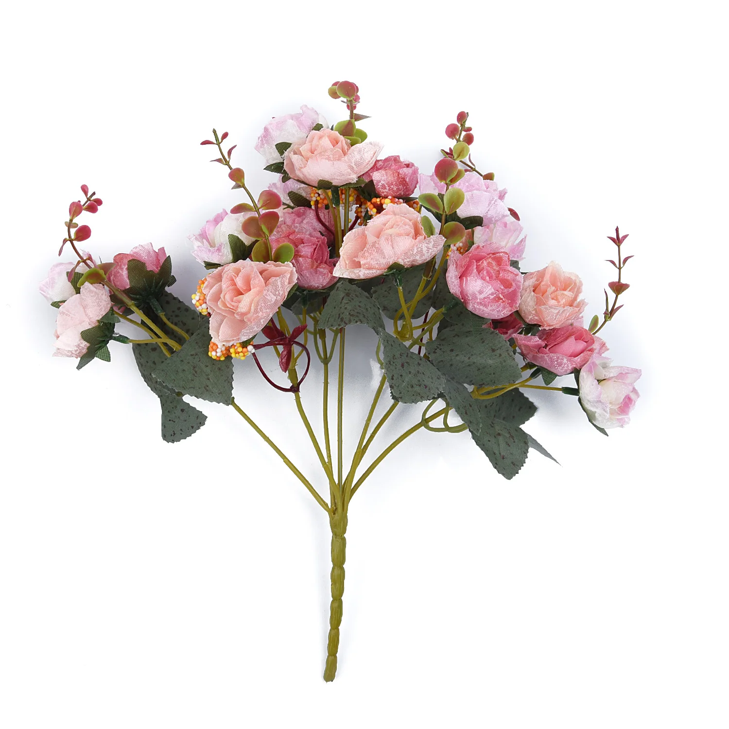 Concise Artificial Rose Home Wedding Decoration Natural-looking Long-lasting Bridal Cafe store 21 Head 1 Bouquet