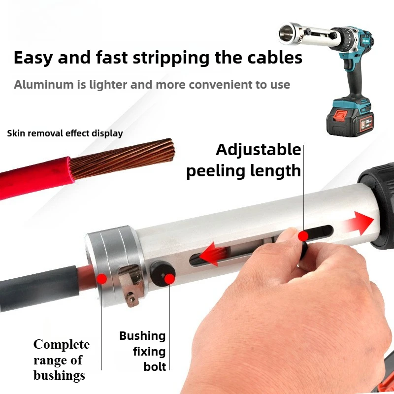 Electric Wire Stripper Portable Lithium Battery Low-Voltage Cable Stripping Pliers Conductor Skin Removal Explosion-Proof Design