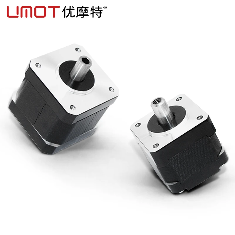 UMOT Square/Round Nema8/11/14/15/17/23 Hollow Shaft Stepper Motor 0.67-2.8A 0.03-1.1Nm Double Shaft Stepper Motor for 3D Printer