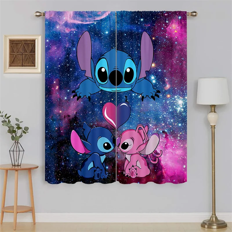 Stitch Lilo & Stitch Gordijn Cartoon Raam Decoratie Paal Zakken Polyester Gordijnen Voor Slaapkamer Woonkamer Decoratie