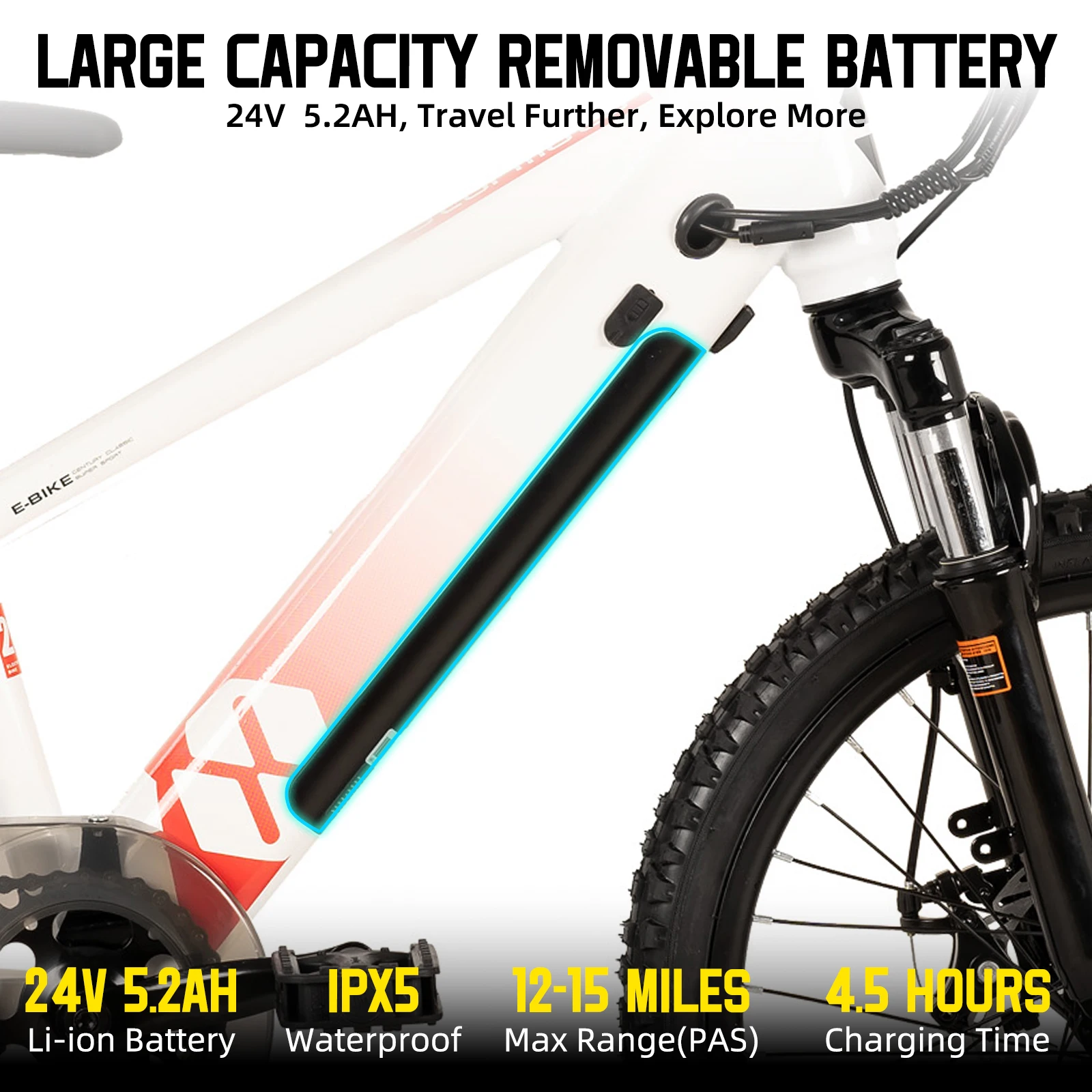 JOYSTAR elektrische fiets voor kinderen tieners vanaf 7 jaar met 250 W motor, 15 mijl 15 MPH elektrische mountainbike veilige mini-e-fietsen